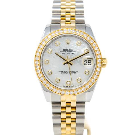 womens rolex mother of pearl face|ladies datejust diamond bezel.